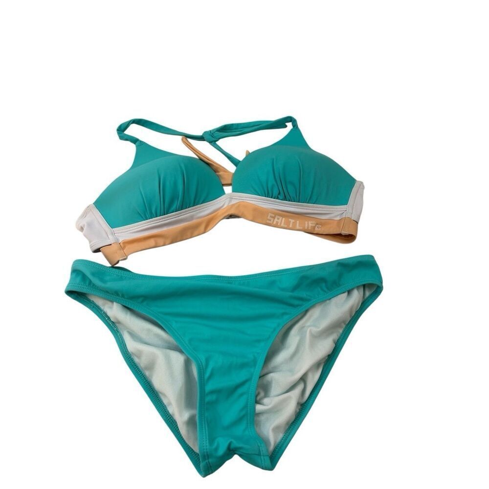 Salt Life swim 2 piece bikini turquoise pink‎ xl